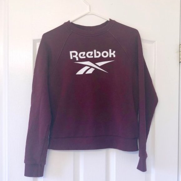 NEW Reebok Burgundy Crewneck Sweater Top - Picture 2 of 7